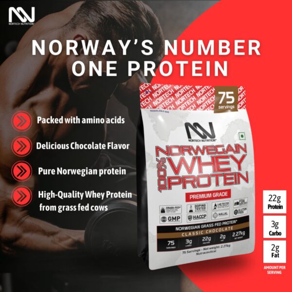 Nortech Nutrition Norwegian Whey protein 75 serving - Image 2